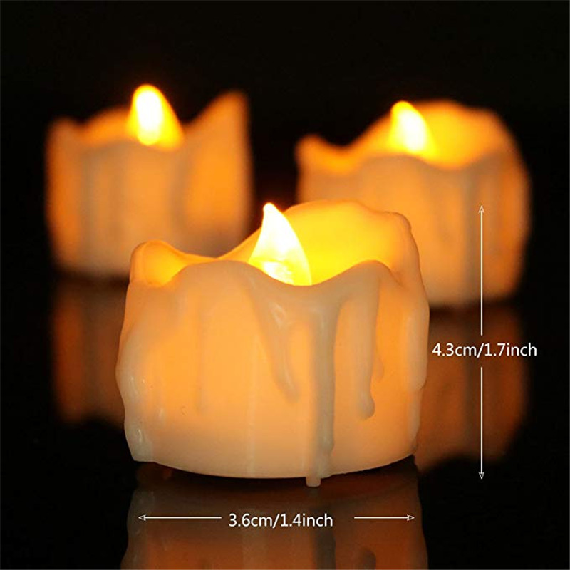 3/6/12 Stück ferngesteuerte flammenlose kleine LED-Kerzen mit Tropfenoberfläche, Mini batteriebetriebene Teelichter für Weihnachten