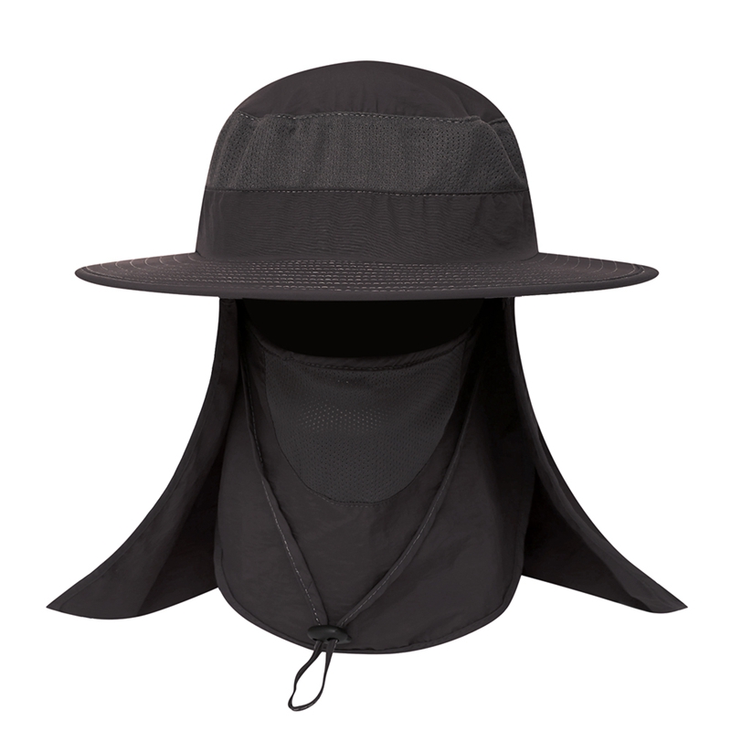 Outdoor Flap Cap Portable Sunshade Mouth Neck Cover Sun Hat Sportswear Accessories With Chin Strap: QJ2239SH