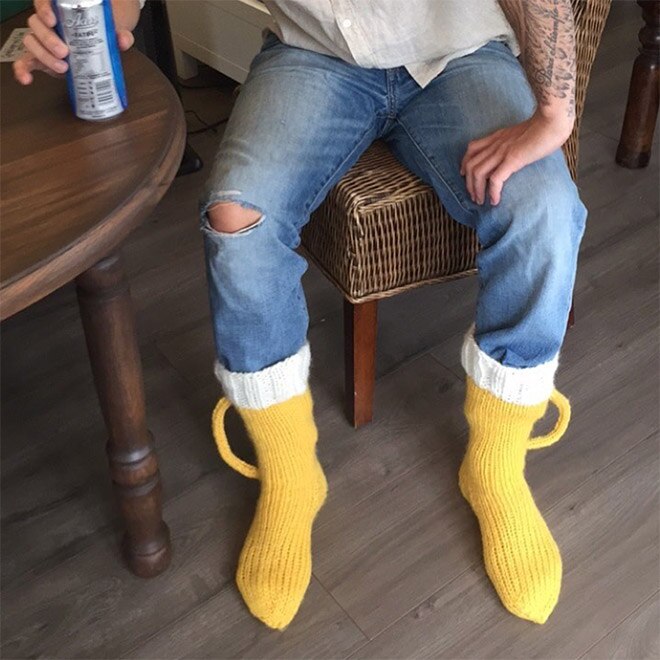 Calcetines de jarra de cerveza en 3D para hombre y mujer, calcetín cálido de invierno, de Navidad, novedad