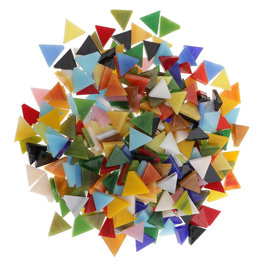 300 Uds. Mosaico de vidrio con forma de rombo triangular, azulejos de mosaico, Tessera para artes, manualidades DIY, 12mm: Cobre
