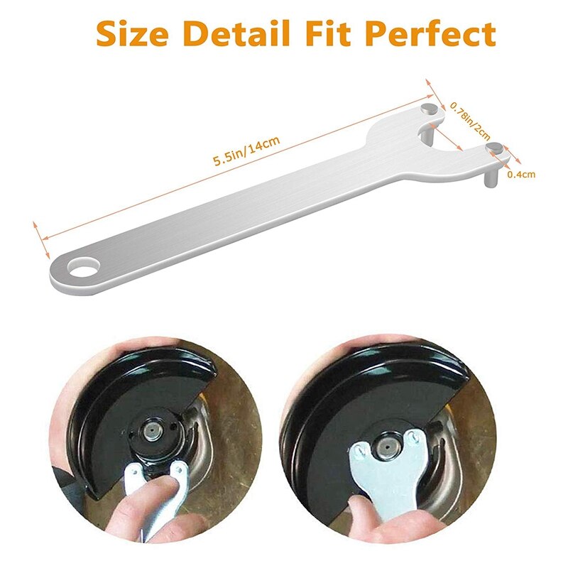 Grinder Flange Angle Wrench Spanner Metal Lock Nut for Dewalt Milwaukee Makita 193465-4 Black &amp; Decker Ryobi 4.5 inch 5 in