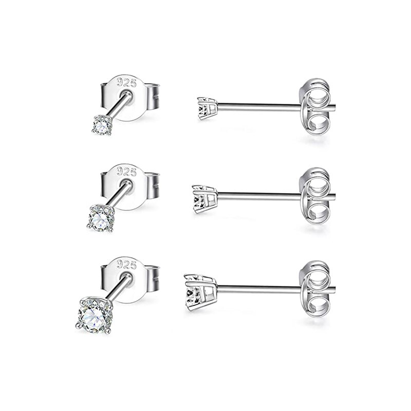 ROXI-pendientes de tuerca en forma de Mini estrella para mujer y niña, aretes Piercing minimalistas, joyería de plata 925, tendencia: 18