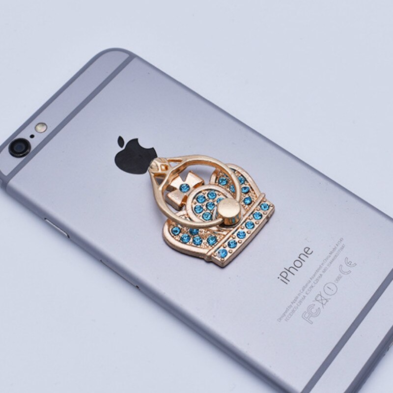 Crown Mobile Phone Bracket Ring Buckle Ring Ring Back Bracket Mobile Phone Support Mobile Phone Bracket: Blue
