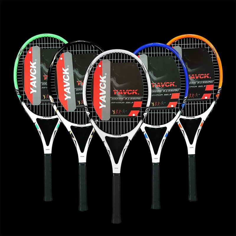 1 Pcs Tennis Racket Composiet Carbon Gebruikt Voor Mannen/Vrouwen Beginner Sport Gebruik Nylon Netto Kabel Schokabsorptie Training netto Racket