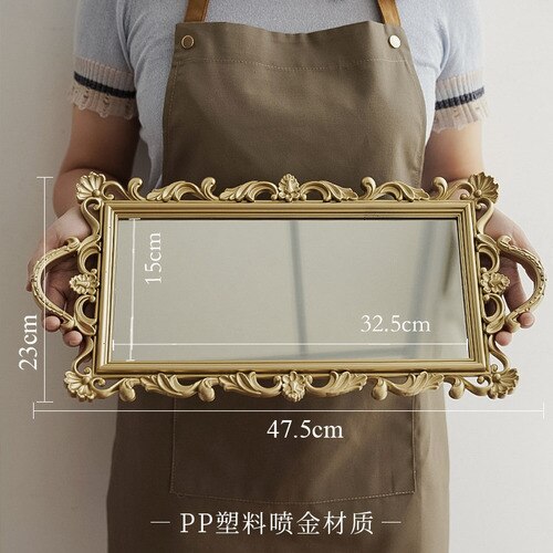 European Style Cake Stand Metal Dessert Wedding Fruit Candy Snack Cake Display Stand Afternoon Tea Plateau Tableware DG50TD: 47.5x23cm