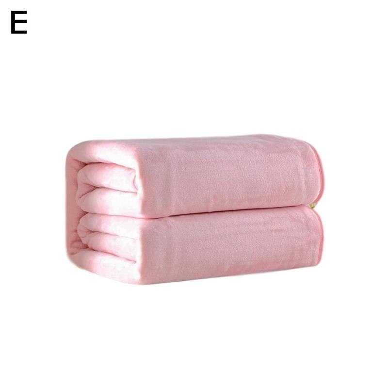Couleur unie hiver floue flanelle couverture moelleux couvre-lit en peluche couvertures doux bleu couverture canapé corail pour lits polaire Bl S5V5: E