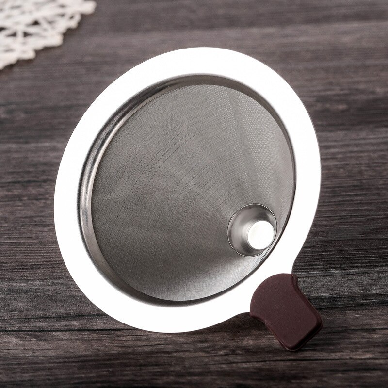 Double Filter Stainless Steel Hand Coffee No-Filter Paper Strainer Drip Funnel Filter Cup Barista Poured Coffee Pot Filter