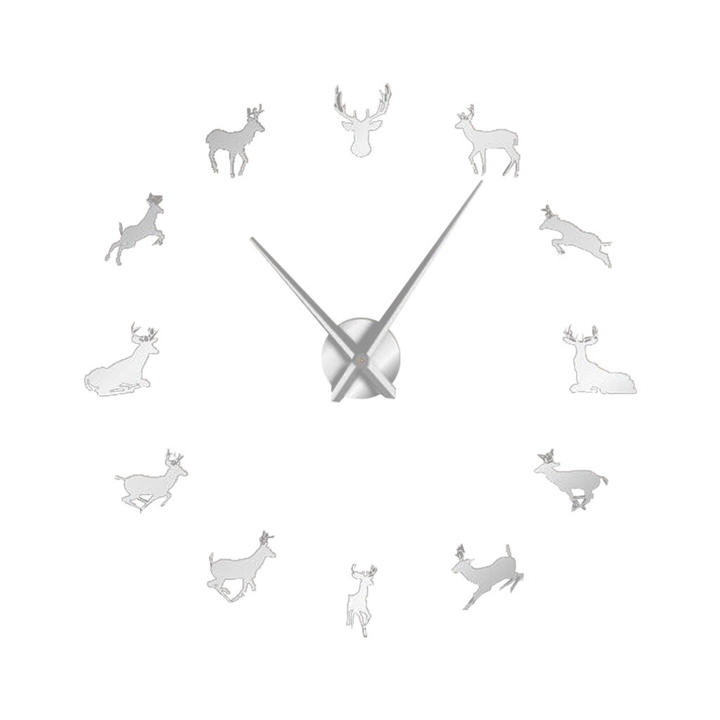 Dog Pet Frameless Giant Wall Clock With Mirror Effect Sausage Dog Large Clock Wall Watch DIY Mirror Effect Dachshund Wall Art: Silver B