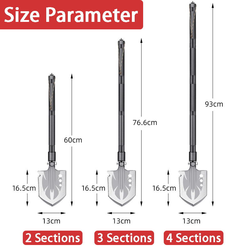 Multifunktionale Schaufel Camping Überleben Schaufeln Auto Montiert Faltbare Spaten Outdoor Survival Spaten Garten Hand Werkzeuge