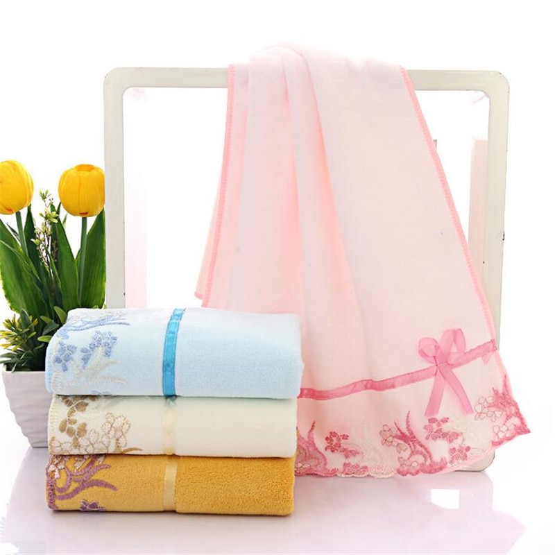 4 farver ansigtshåndklæder 100%  bomuldsstof til voksne badeværelseshåndklæder blondekant højabsorberende toallas mano