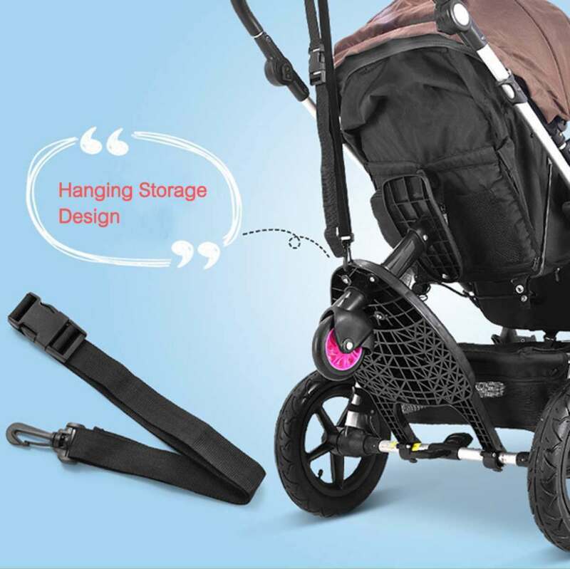 Søskende tumling ståbræt baby klapvogn hjul buggy board barnevogn sort sæde holder
