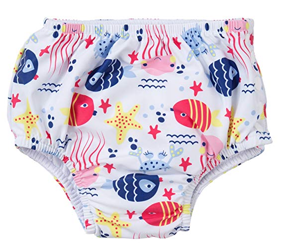 Attraco meisjes zwembroek cartoon print badmode gevoerde slip badmode zijband zwembroek met luiers: Wit / 3t