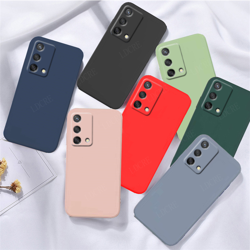 Para capa oppo reno 6 lite caso para reno 6 lite capas de silicone líquido luxo à prova de choque completa capa macia para reno 6 lite fundas