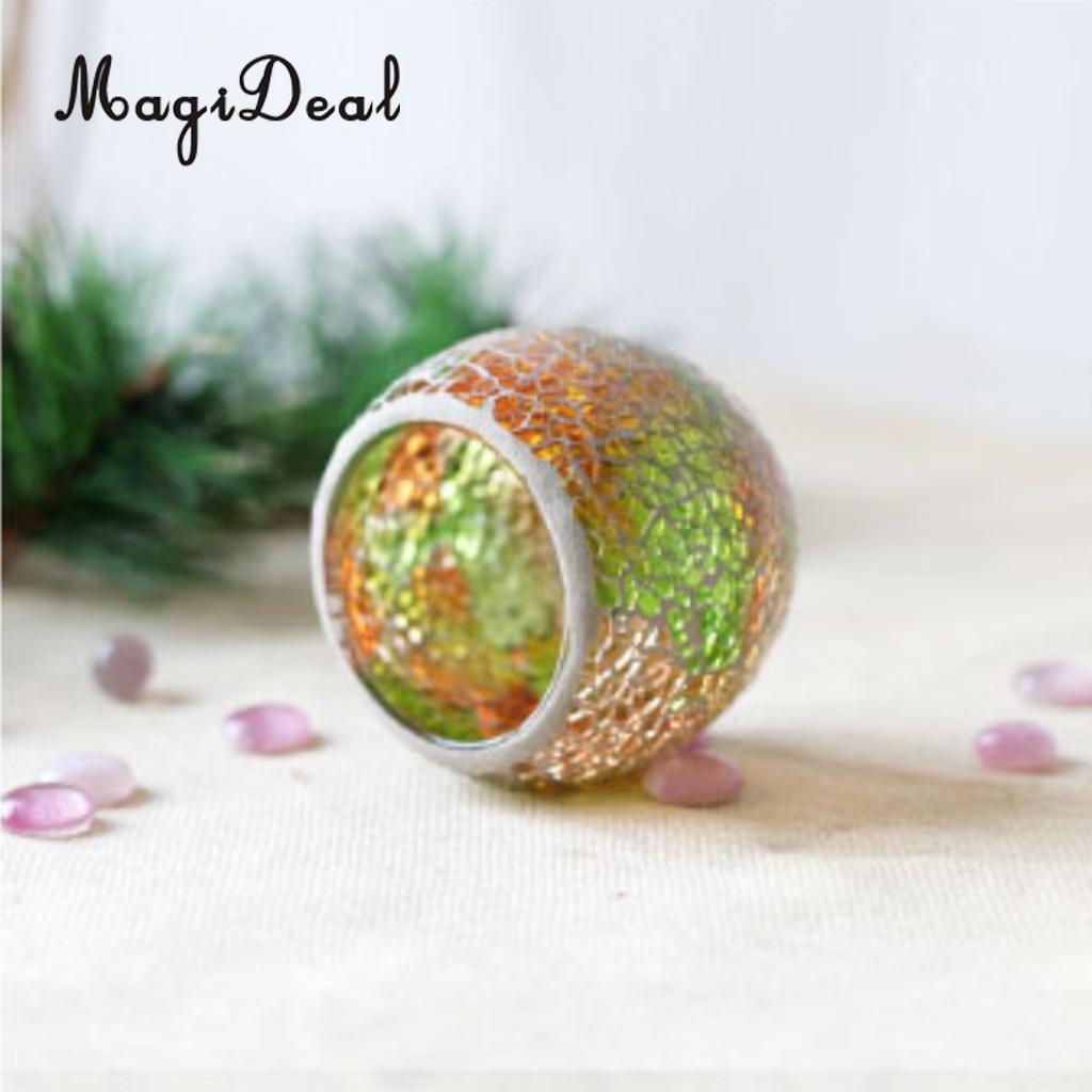 MagiDeal sortiert Marokkanischen Mosaik Glas Votiv Kerzenhalter Tee Licht Leuchter Kerzenhalter Heimat Dekor Tabletop Mittelpunkt: 01