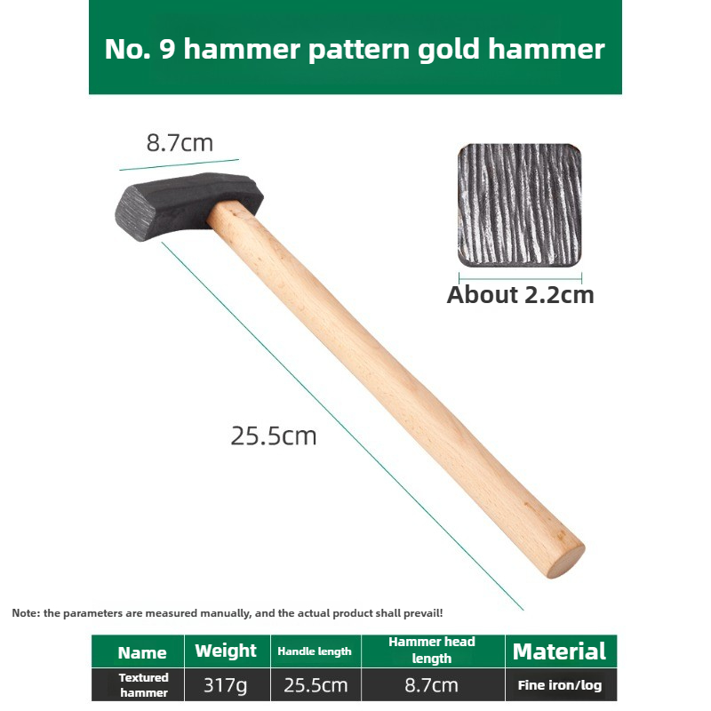 Herramienta de joyería, martillo de textura, martillo de textura dorado y plateado, herramientas de reparación de joyería, herramientas hechas a mano multifunción: Verde militar