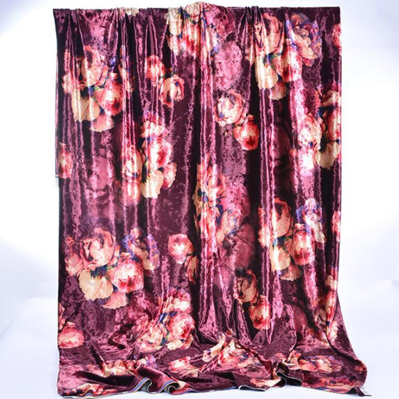 Velvet Dress Print Fabric Cloth Gorgeous Fabric Velvet Pajamas Dress Clothes Glossy Soft Velvet Home Textile Curtain