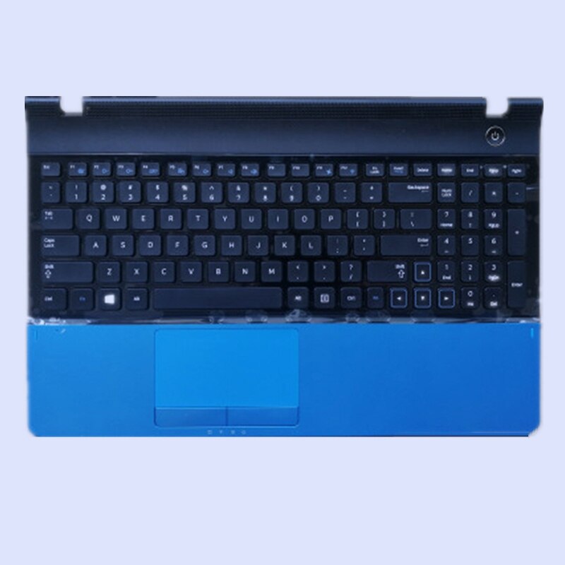 Nueva carcasa original para ordenador portátil con teclado versión estadounidense para SAMSUNG NP300E5A 305E5A 300V5A 305V5A 300E5C: blue palmrest
