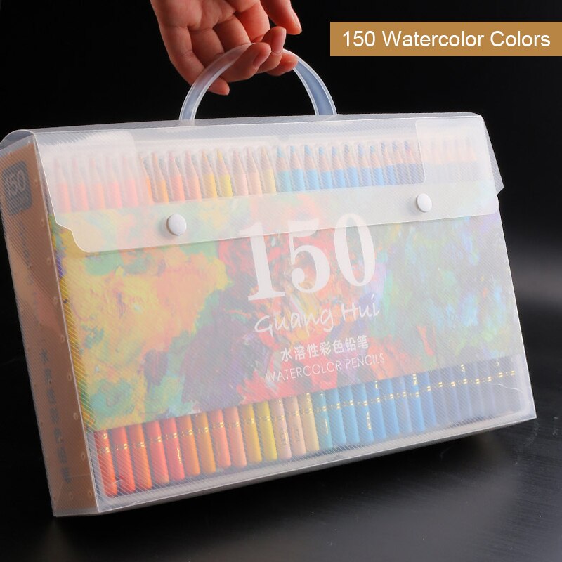 Lápices de colores al óleo profesionales, 48/72/120/160/180 colores, lápiz de acuarela suave de madera para la escuela, pintura, dibujo, suministros de arte: Watercolor 150 Color