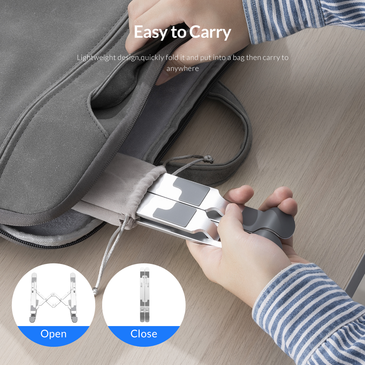 ORICO Foldable Aluminum Laptop Stand Portable Adjustable Aluminum Laptop Stand Computer Stand 7 Corners for MacBook Tablet