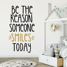 Engels motto wall sticker SMILES thuis creatieve zelfklevende PVC sticker FX1562
