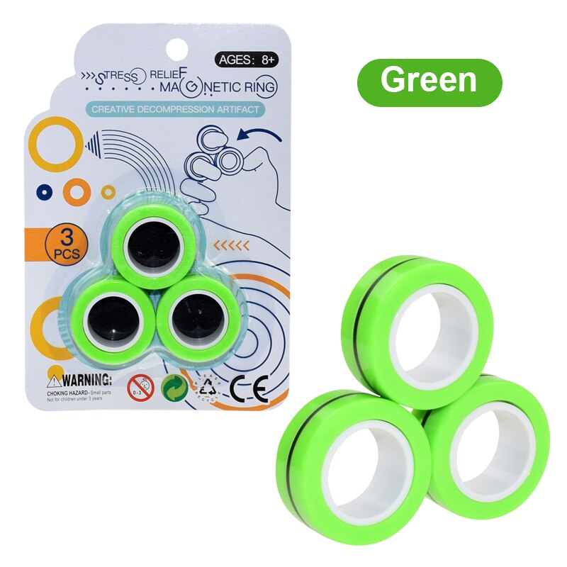 Magnetische Ringen Anti-Stress Vinger Magnetische Ringen Fidget Speelgoed Speelgoed Autisme Adhd Angst Relief Focus Kids Decompressie