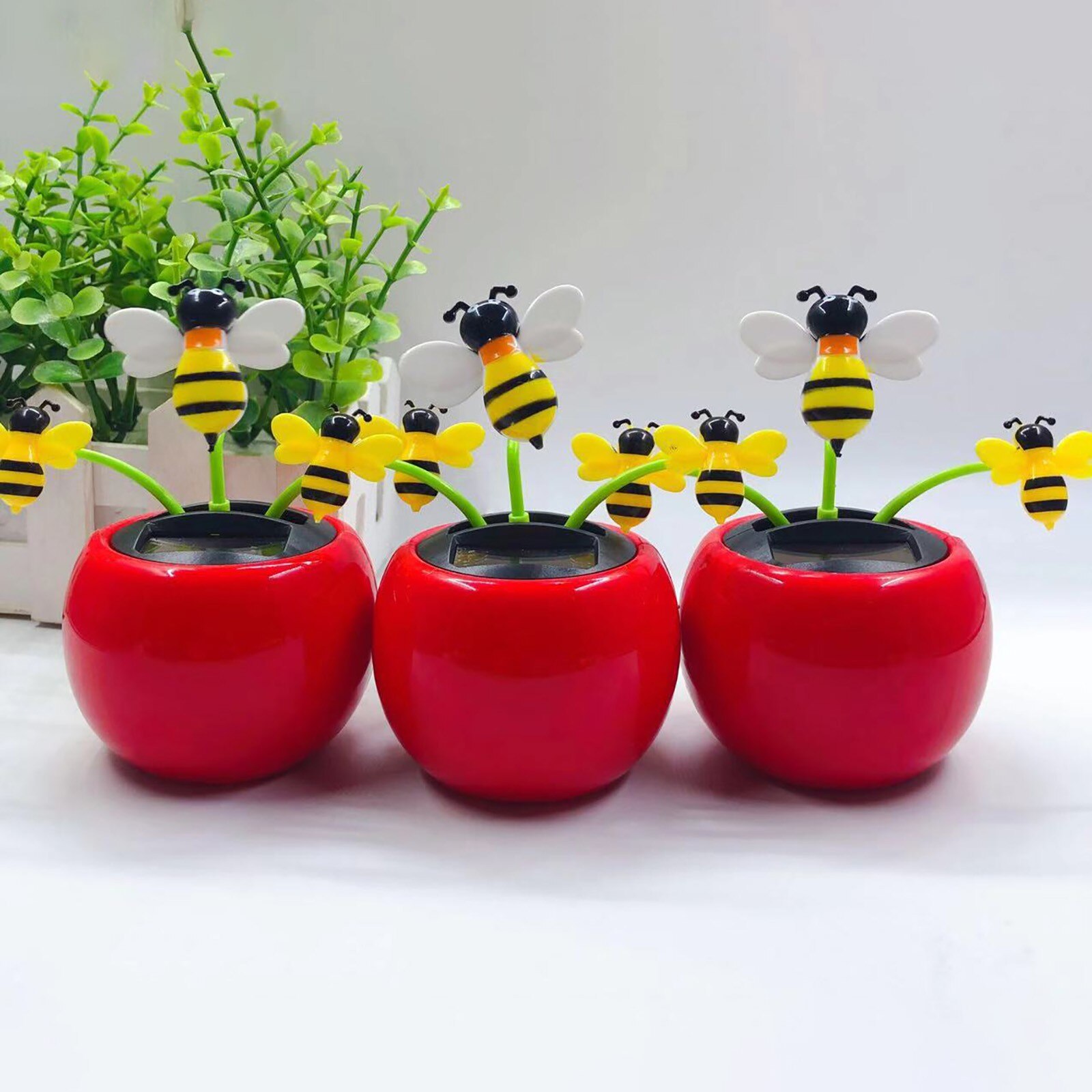 Thuis Solar Automatische Swing Zon Bloem Auto Balkon Decoratie Bee Interieur Decor Feestelijke Sfeer Decoratieve Thuis Kamer