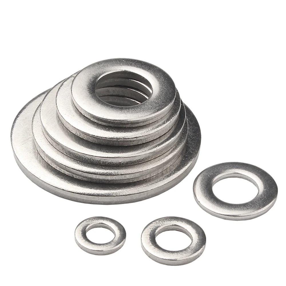 2-100 Stuks M1.6 M2 M2.5 M3 M4 M5 M6 M10-M24 Grote Platte Ring 304 Rvs Grote Metalen pakking Meson Vlakte Ringen