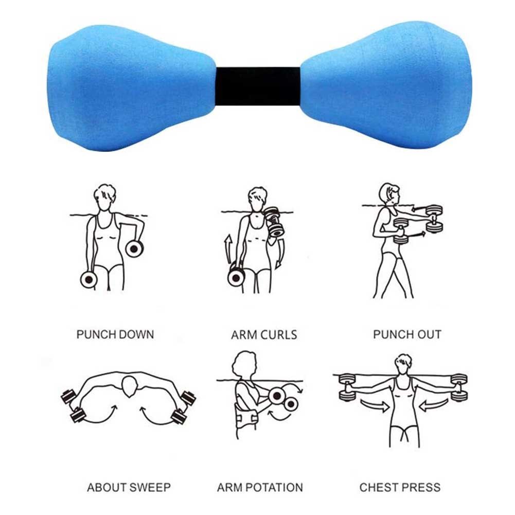 1Pair Aquatic Exercise Dumbells Water Aerobic Exercise Foam Dumbbell Pool Resistance For Adults Kids Beginners Water Exercises