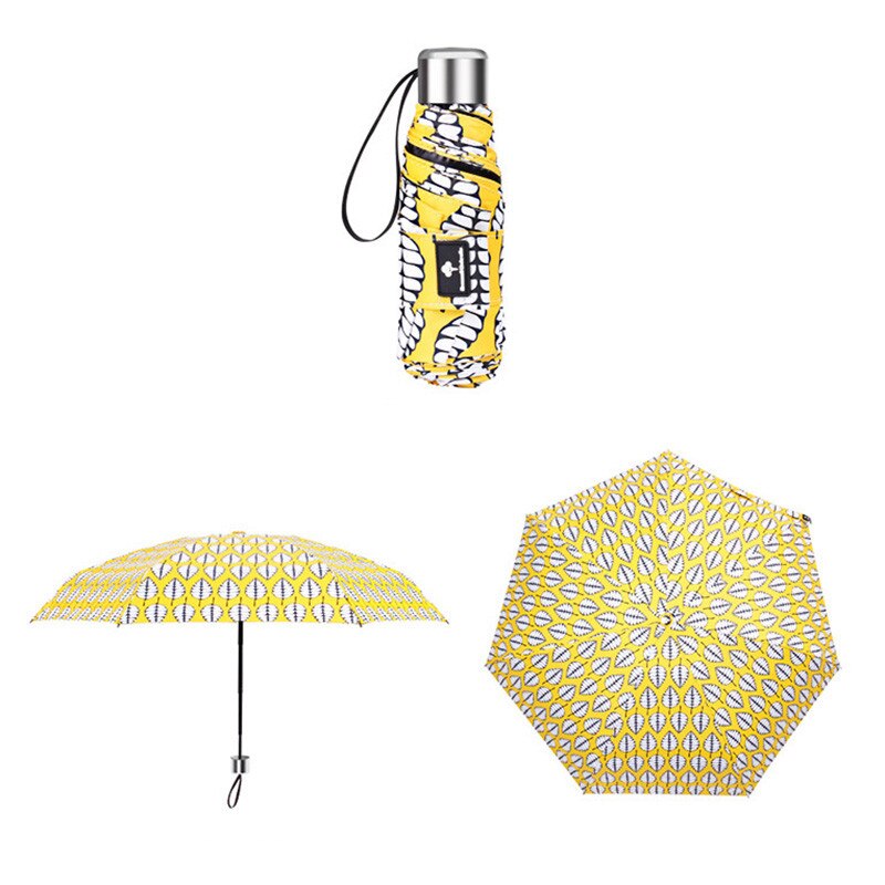 Parasol Vrouwen Reizen Mode Kleine Regen Pocket Waterdichte Mini Draagbare Meisjes Anti-Uv Opvouwbare Paraplu Paraplu Mini Umbre: Yellow