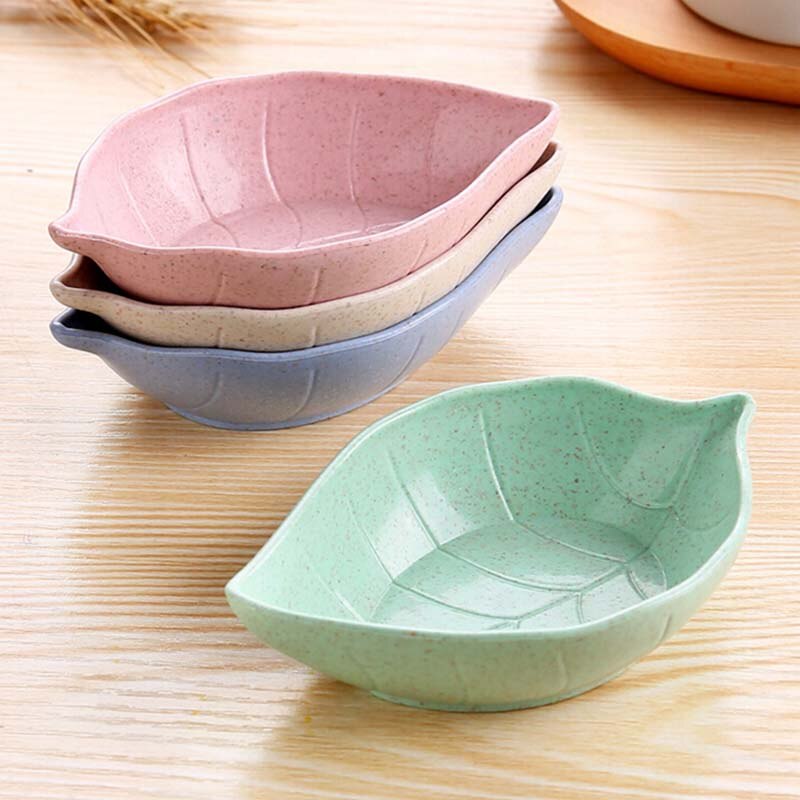 Leavess Dish Baby Kid Bowl Wheat Straw Soy Sauce Dish Rice Bowl Plate Sub - plate Japanese Tableware Food Container