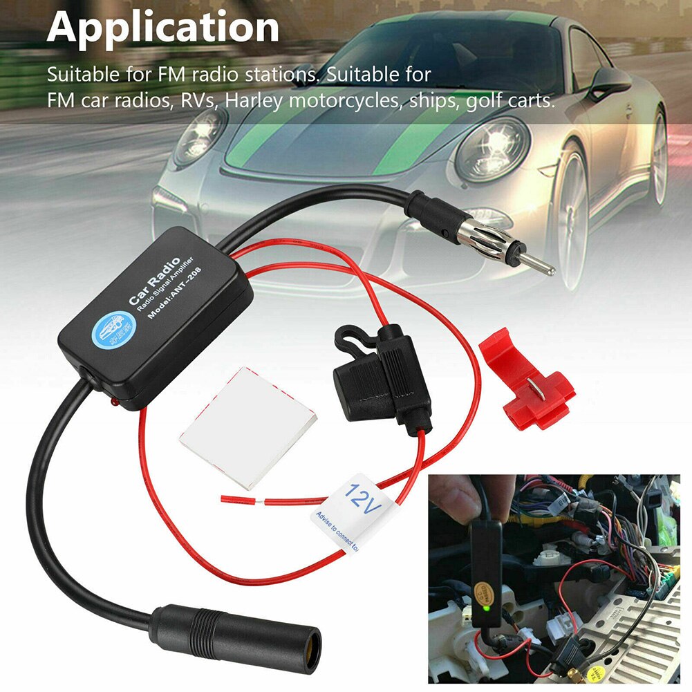 Auto FM AM Radio Stereo Signal Antenna Aerial Signal Amplifier Booster 12V Signal Enhancement Equipment