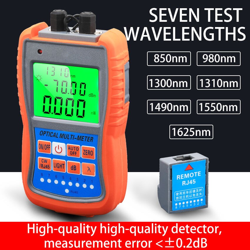KELUSHI 4 in 1 Optical Power Meter Visual Fault Locator All in One Machine Network Cable Optical Fiber Tester With RJ45 Remote
