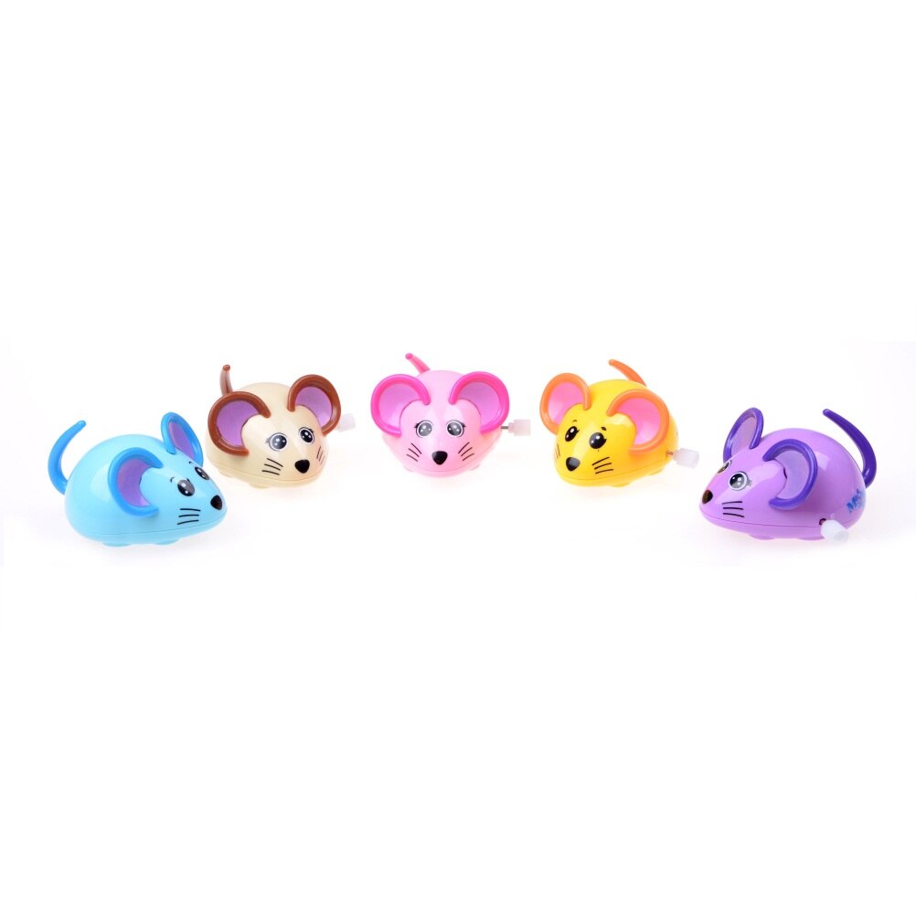1pcs Mooie Rat Cartoon Dieren Wind Up Clockwork Toys Grappig Muis Voor Kinderen Kleur Willekeurig
