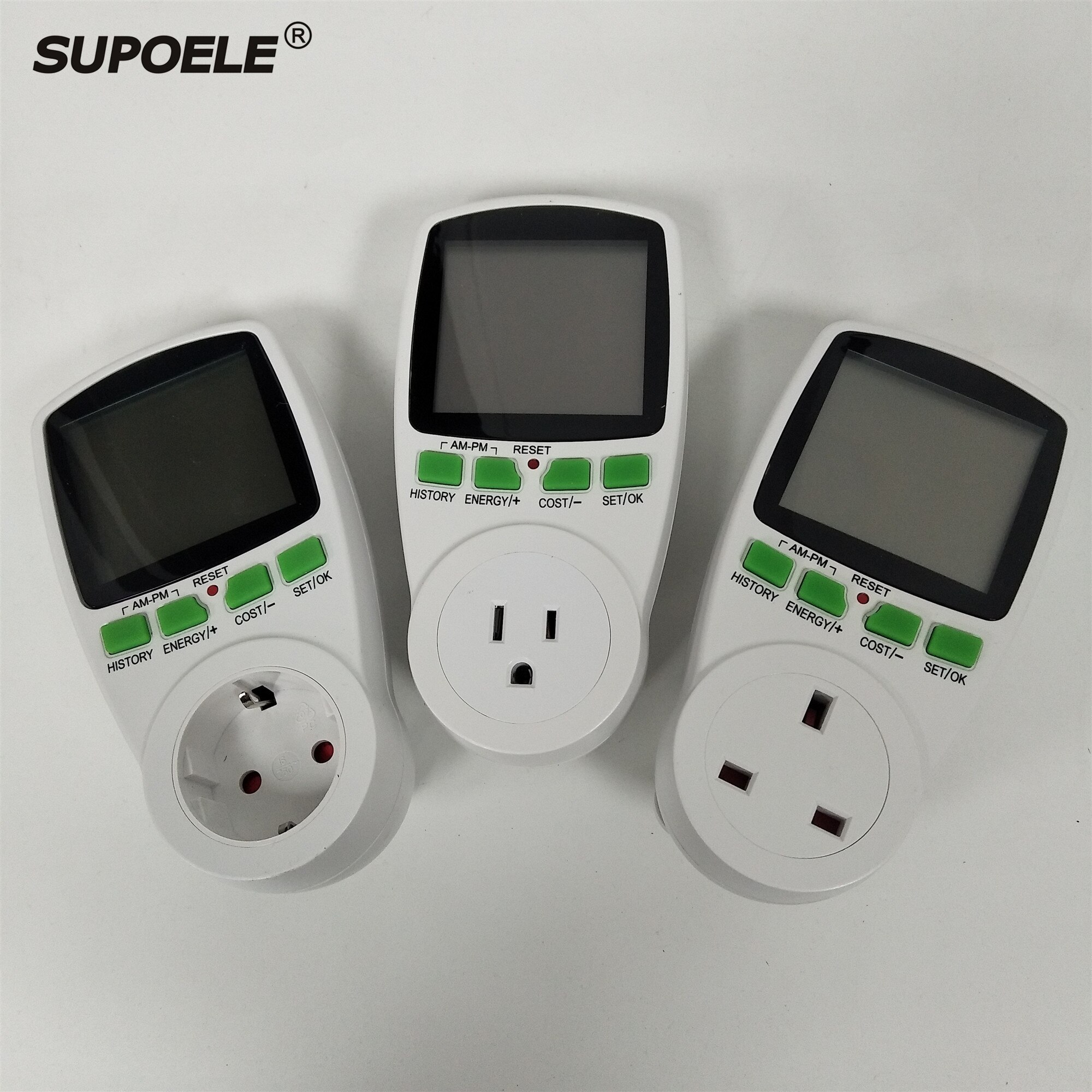 Eu us uk au plug in digital watt meter lcd power meter el kwh power meter måle stikkontakt power analyzer energy meter