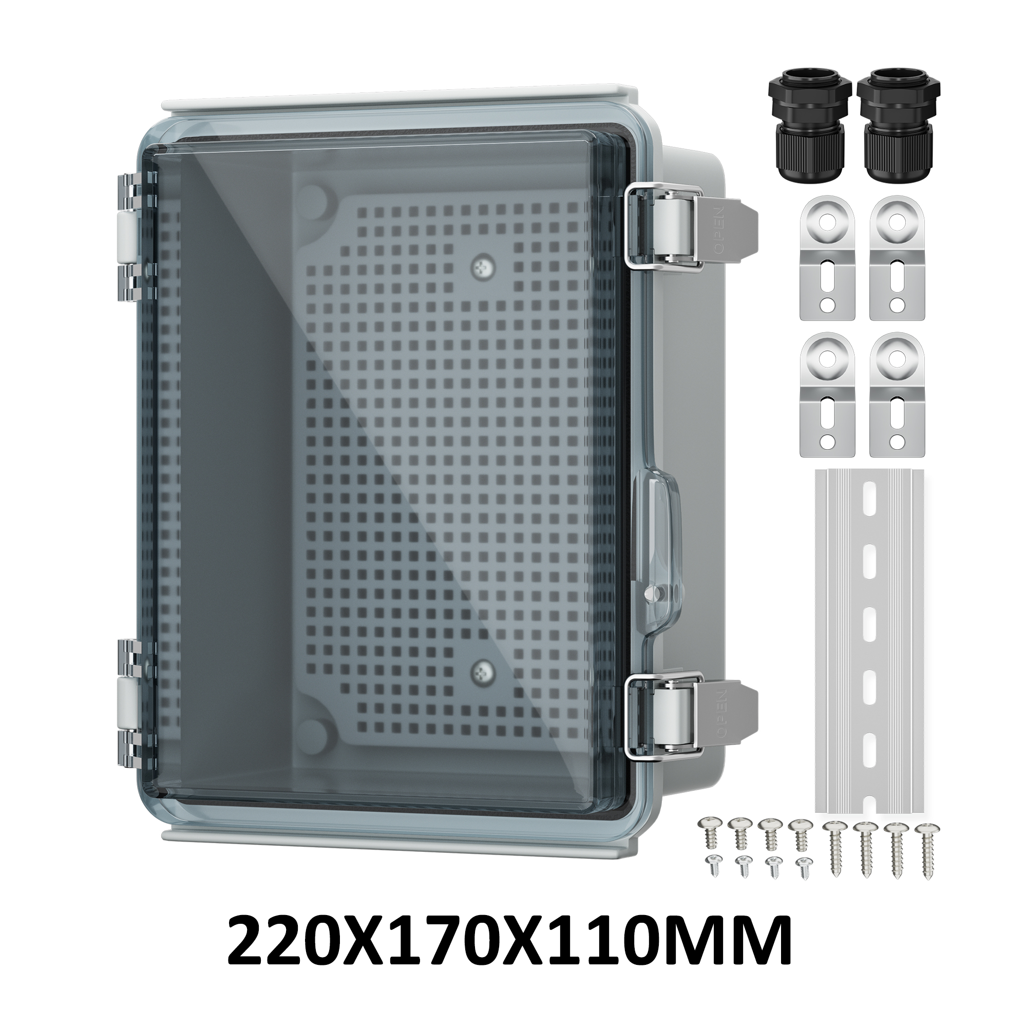 Clear Electrical Enclosure Box Outdoor Plastic Junction Box Waterproof Outside Nema 4 Electrical Box Weatherproof for Pump Wifi: Black&White