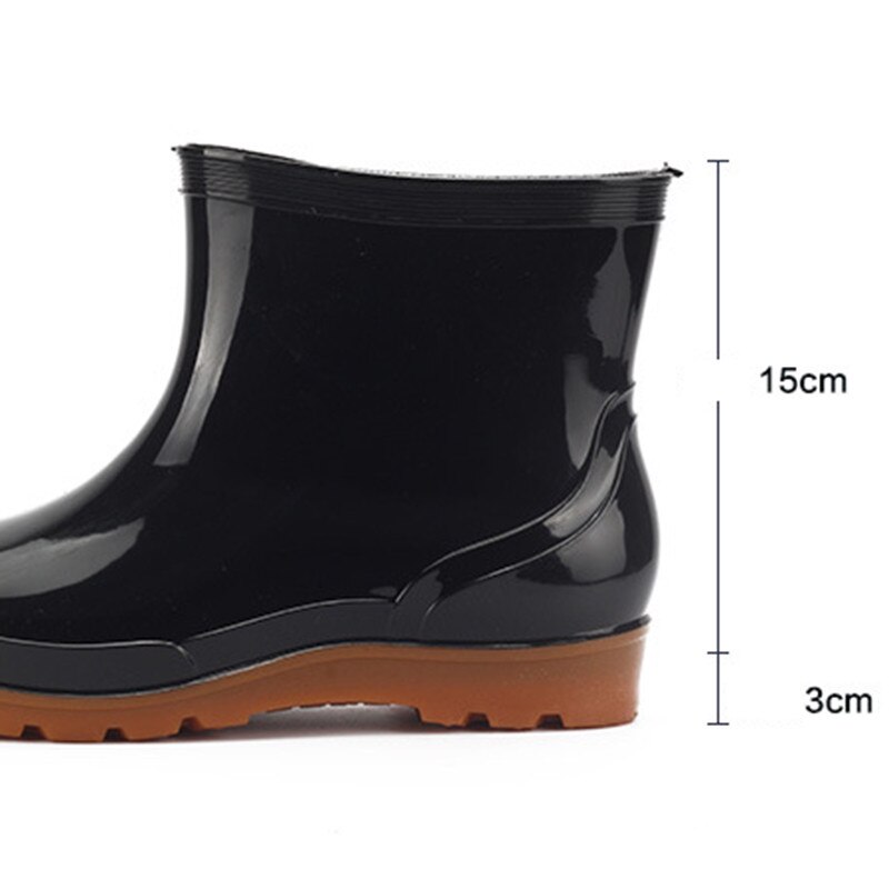 black non-slip low tube breathable rain boots men's rain boots car wash work fishing rubber shoes water boots