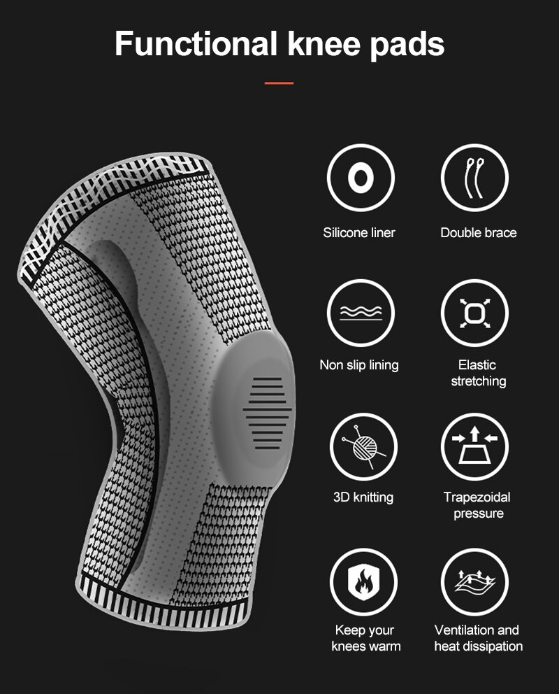 1 stuk kniebeschermers elleboog outdoor compressie sport siliconen veer ademende kniebeschermers sportveiligheid