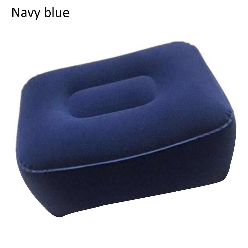 Opblaasbare Draagbare Reizen Zachte Voetsteun Kussen Bed Kussen Voetsteun Pad Pvc Voor Travel Massage Auto Voor Vliegtuig Trein Kantoor thuis: navy blue