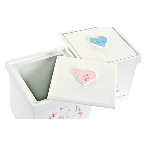 Caja decorativa de madera blanca para niños (11x11x11 cm)