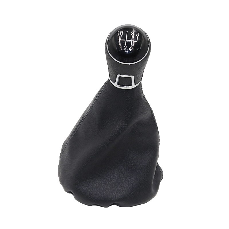 Cromo y cuero pomo de cambio de marchas para coche palanca Gaitor de arranque para VW POLO clásico 6N 6N2 1996, 1997-2001 LUPO CADDY 5: type 3