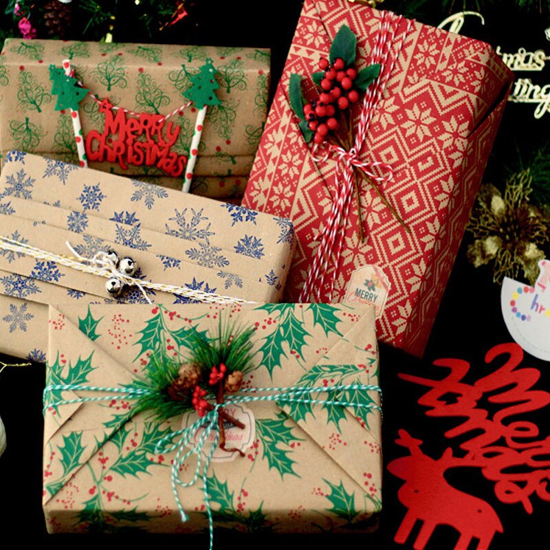 25 pçs/lote Inglês Letras de Papel de Embrulho Papel De Embrulho De Natal Rolo de Papel Ofício DIY Buquê de Presente de Aniversário de Casamento Suprimentos