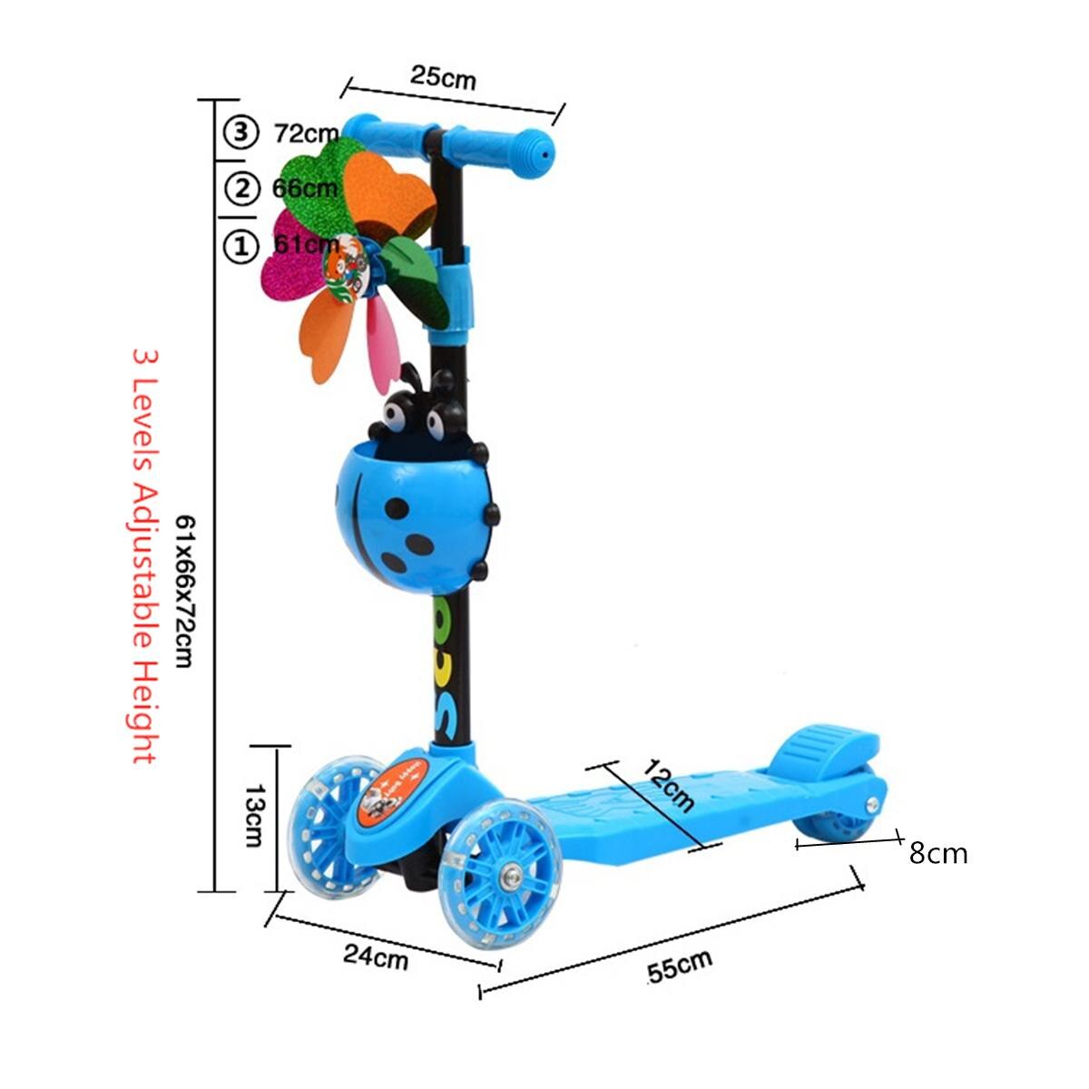 Børns justerbare unisex spark scooter led let  up 4 hjul fod scootere børn by rulleskateboard til børn