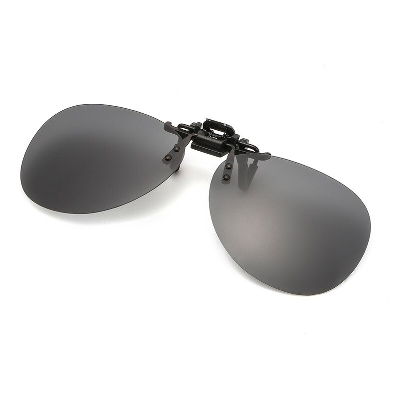 Nattesyn klip på driverbriller kørebriller polariserede solbriller rund form: Sort