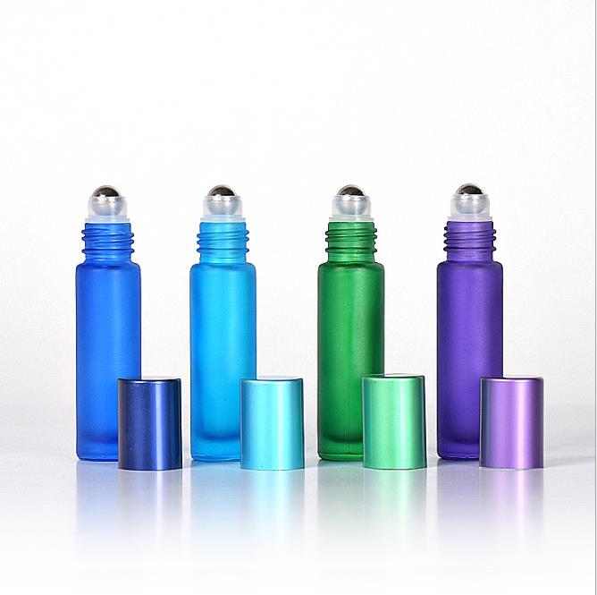 8 farver lipgloss æterisk olie parfume flaske rullekugle tyk glas roll on holdbar til rejse kosmetik beholder