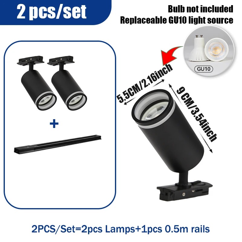 Rumindretning  gu10 -skinne led-lampe til husholdningsapparater køkkenspotlight tøjbutik skinnesæt loftspotlights: Lyseblå