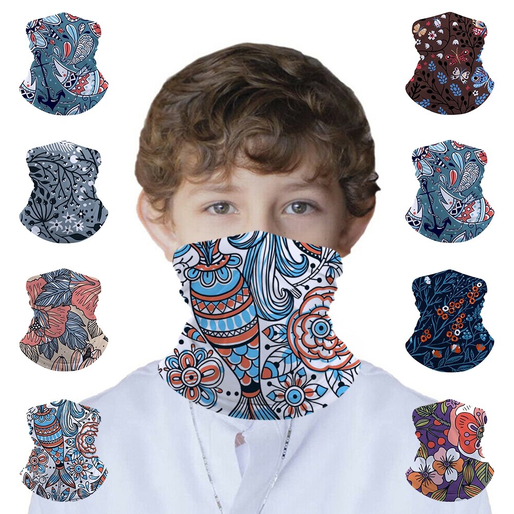 Flower Petals Kids Head/Face/Mask Neck Bandana Scarf Dual-use Magic Tube HeadScarf Cycling Sport Headwear Turban Balaclava