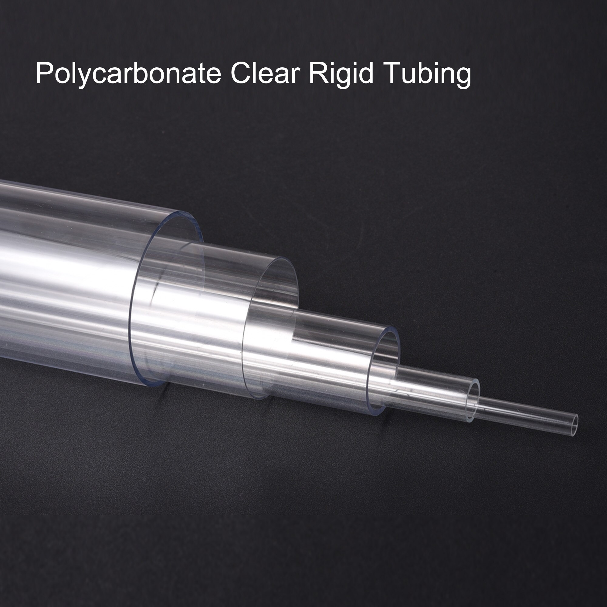 Uxcell polycarbonat stivt rundt rør 305mm(1ft)  længde plastrør 4mm-47mm id