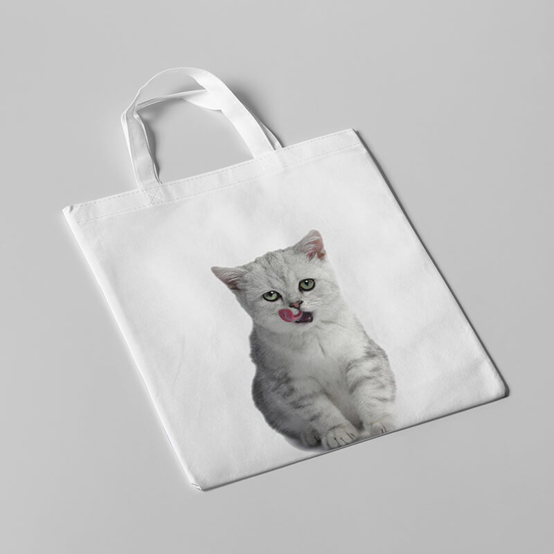 Söt Katt Mönster Strandväska Dam - Canvas Axelväska - Utan Dragkedja