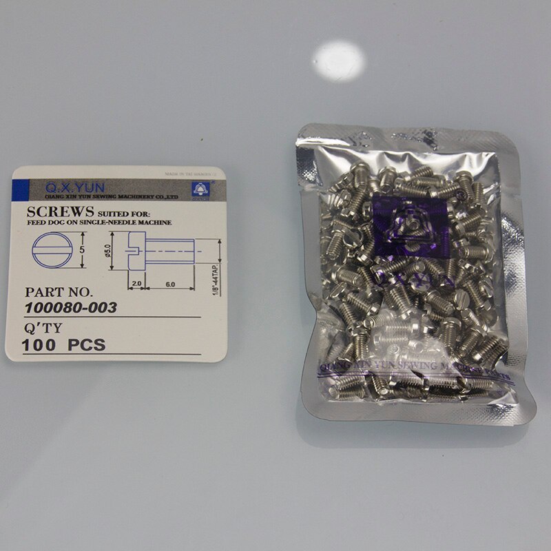 100pcs Sewing machine screw brother pegasus siruba kansai singer typical needle plate /feed dog/presser foot screw .....: 100080-003