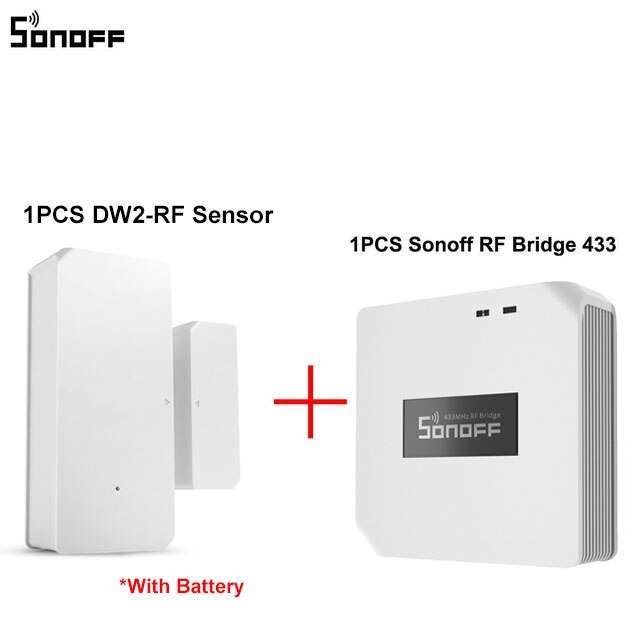 Itead SONOFF DW2 RF 433MHZ capteur de porte/fenêtre sans fil PIR2 capteur de mouvement sécurité à domicile intelligente fonctionne avec le pont SONOFF RF: DW2-RF  RF Bridge